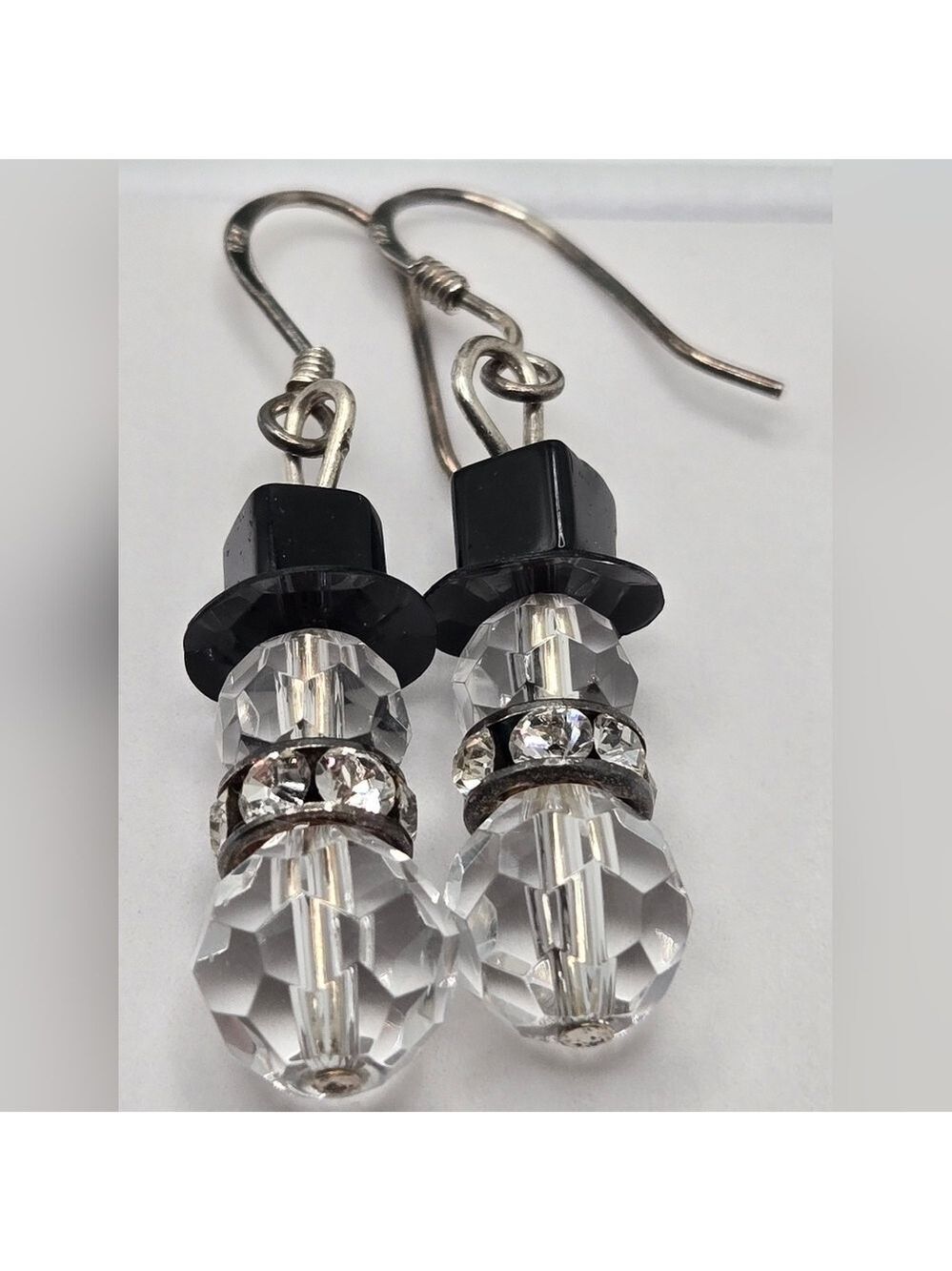 ✨2/$10✨ Snowman Crystal Earrings Holidays Studs Scarf Sterling Silver 925